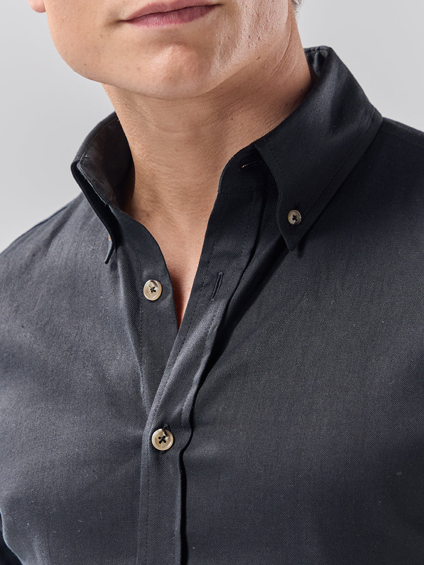 Batch LDN Men's Black Linen Shirt