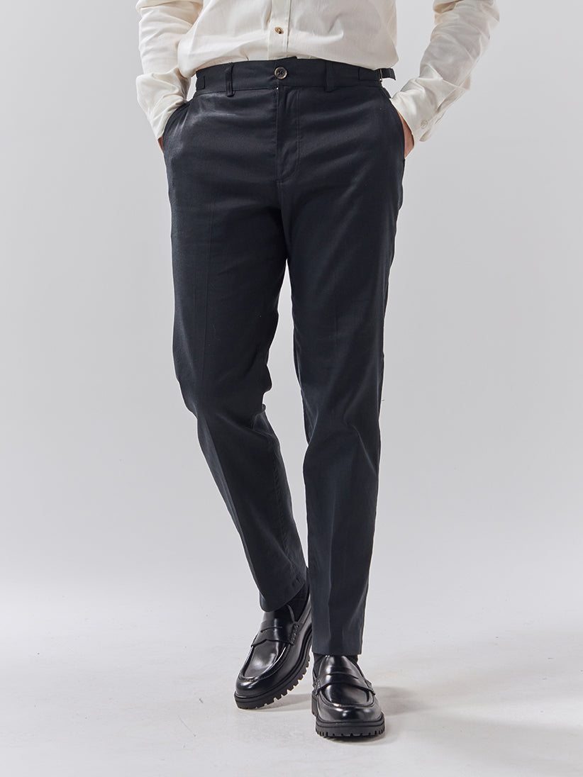 Batch LDN Men's Black Linen Trousers